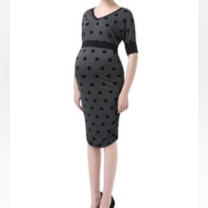 Kimi & Kai Gray Polka Dot Layna Dress